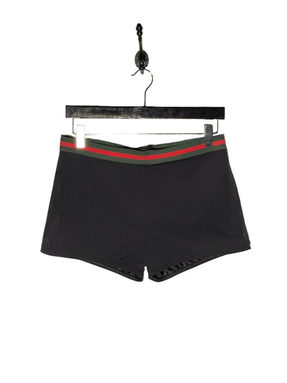 Gucci Vintage Web Elastic Band Black Stretch Biking Mini Shorts